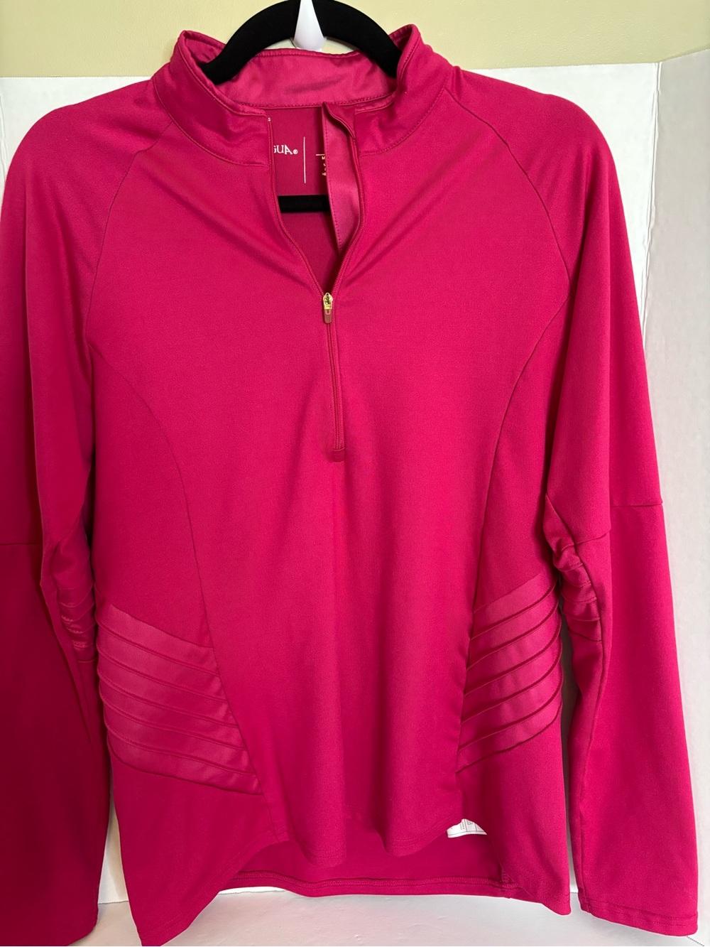 Antigua Fuchsia Quarter-Zip Pullover with Gold Zipper